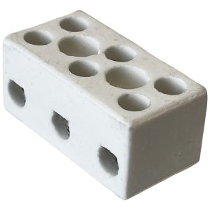 Porzellan Klemme für 3x 2.5mm² hitzebeständig weiß