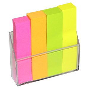 Haftnotizen 6cm 4×100 Blatt neonfarben mit Halter