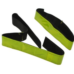 2 Reflektorbänder Klettverschluß neon-gelb