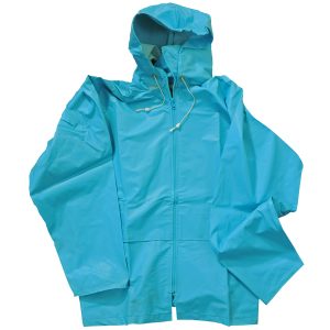 Regen T-Kapuzenjacke Türkis. Größe M