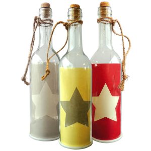 LED Flasche Glas 5 LED 30cm 3 Farben