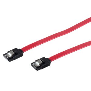 S-ATA Kabel mit Verriegelung. 70cm. rot