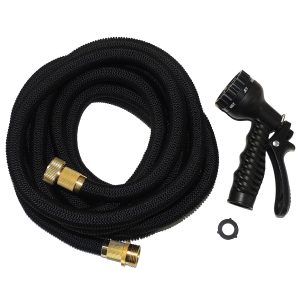 Flexibler Gartenschlauch. 8.5 bis 22m. schwarz