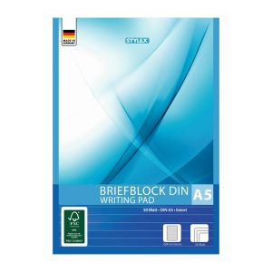 Briefblock A5 liniert. 50 Blatt