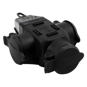 Schutzkontakt-Kupplung 3fach. IP44. schwarz. 16A