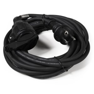 Netzkabel Schutzkontakt-Verlängerung 5m. 3×1.5mm². IP44. schwarz