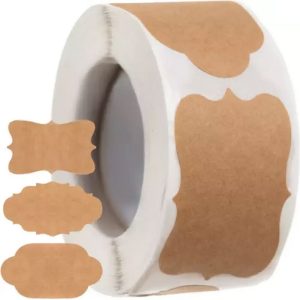 300 Universal selbstklebende Aufkleber. Papier. braun