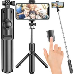 Selfie Stick + Stativ 2in1 mit Bluetooth Fernbedienung