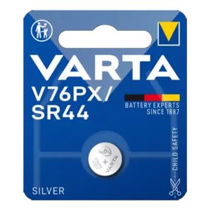Silberoxid-Knopfzelle Typ SR44 / V76PX von Varta