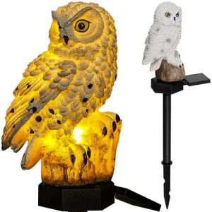 Solar-Gartenlampe – Eule mit Erdspieß