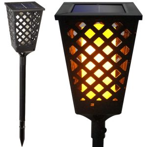 Solar-Gartenlampe mit flackerndem Fackellicht 107cm