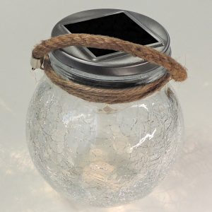 Solar LED Tisch & Hängelampe XXL Crackle Glas