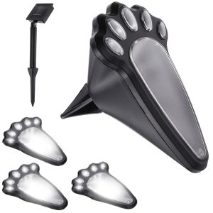 LED Solar Fuß-Bodenlampe mit 4 Fußabdrücken