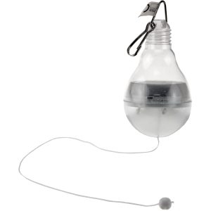 Solarleuchte „Glühbirne“ zum Hängen. transparent