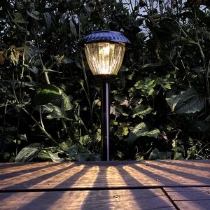 XL Premium Solar-Gartenleuchte. Edelstahl + Echtglas