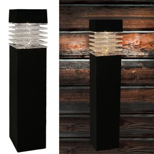 LED Solar-Gartenleuchte. mit Erdspieß. schwarz