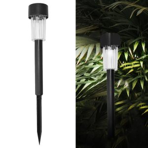Solar-Gartenleuchte. schwarz. mit Erdspieß