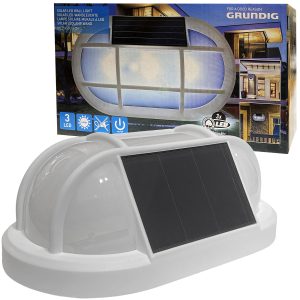 Grundig Solar-Wandleuchte mit LED. Kunststoff. weiß