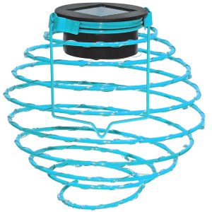 LED XL Solar Spiral-Laterne türkis 35 LED. Ø22cm