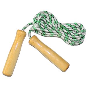 Springseil mit Holzgriff. farblich sortiert. 230cm