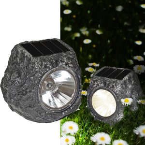 Solar-Gartenleuchte in Steinform 55mm