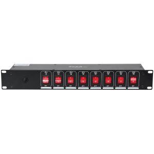 8-fach Steckdosenleiste 19″ Rack Verteiler. einzeln schaltbar