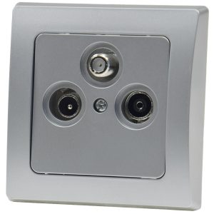 Antennendose TV+Radio+Sat. Delphi-Serie silber
