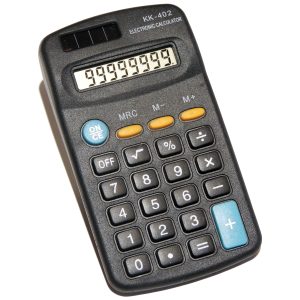 kompakter Taschenrechner. batteriebetrieben. schwarz