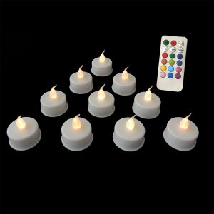 LED Teelichter RGB. 10er Pack inkl. Fernbedienung