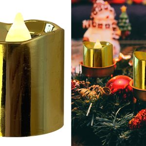 LED Teelichter gold. 2er Pack. inkl. Batterien