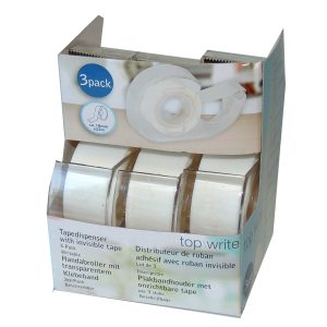 Klebeband-Abroller 3 Stück inkl. Rollen. transparent