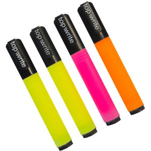 Textmarker 4er Set. 3 verschiedene Farben. dünn