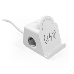 Tisch-Steckdose doppelt. mit USB-Ladeanschlüssen und Wireless Charger