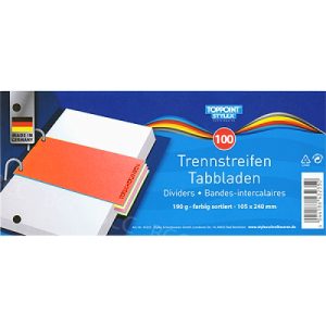 Trennstreifen / Tabbladen 100 Stück. 105x240mm rot