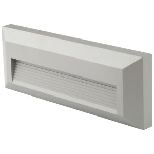 LED Treppen- Wandleuchte 3W. rechteckig. warmweiß. grau