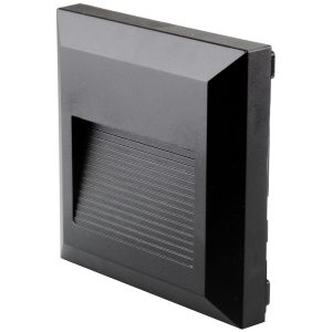LED Treppen- Wandleuchte. 2W. quadratisch. warmweiß. schwarz
