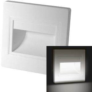LED Treppen- / Wandeinbauleuchte weiß. Licht: kaltweiß