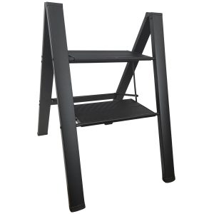 Haushaltsleiter 2-stufig Aluminium schwarz