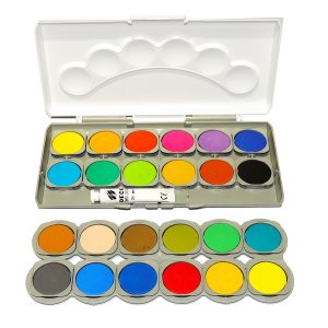 Schuldeckfarbkasten. 24 Farben. ohne Pinsel