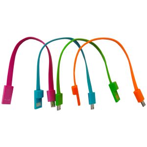 Armband Lade-/Datenkabel Micro-USB „Silikon“ . 22cm. in 4 Farben