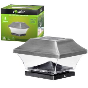 Solar Pfostenleuchte. Edelstahlgehäuse EZ-Solar GL067SSEZ