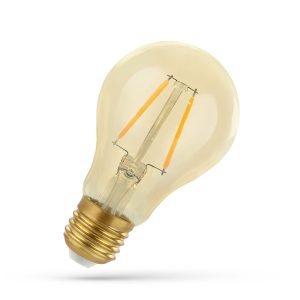 LED Birne E27 2W Filament. warmweiß gold