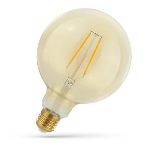 LED-Globe E27. 2W Filament G125. warmweiß gold