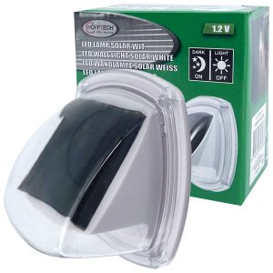 LED Solar-Wandleuchte. Kunststoff. weiß
