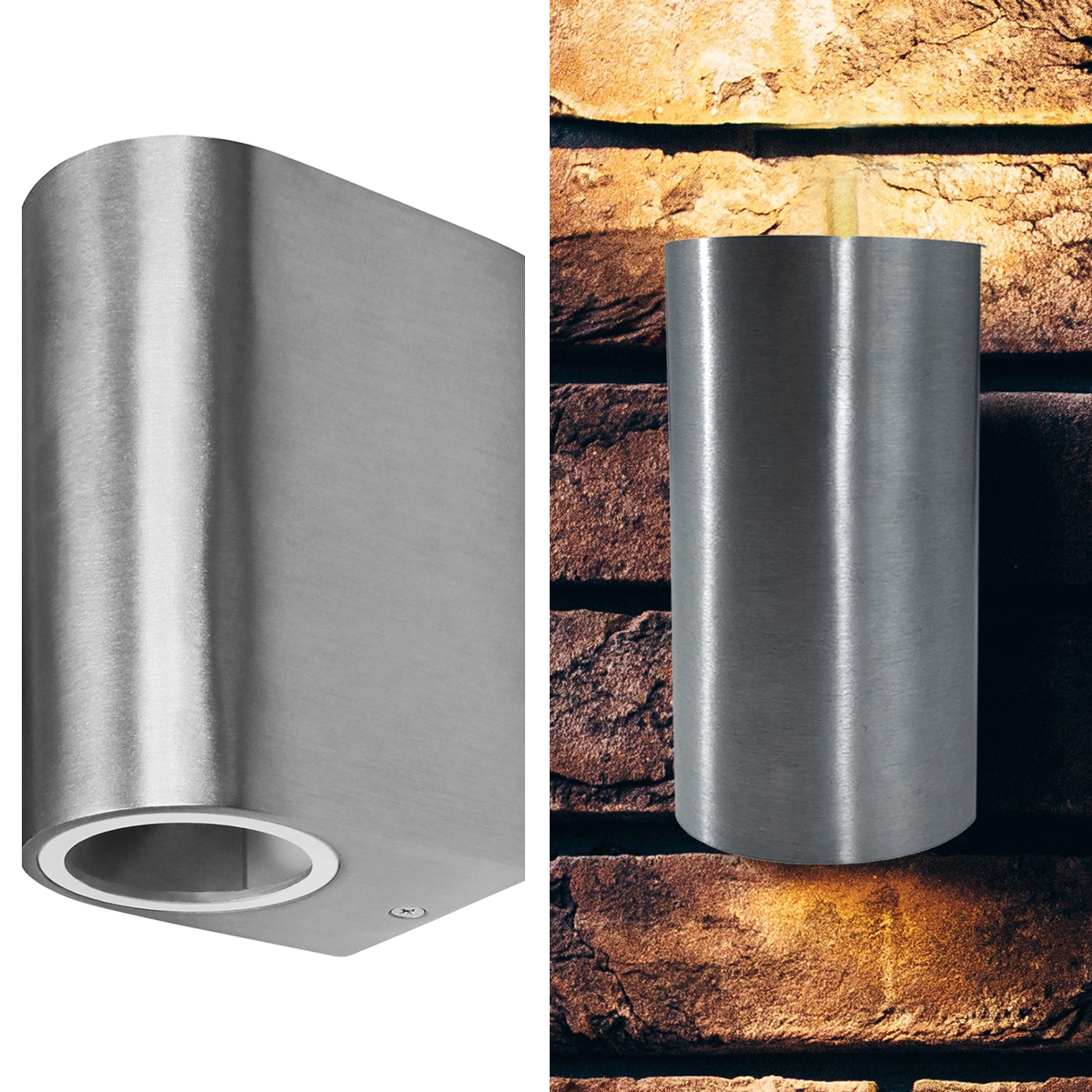 Wandleuchte für Innen & Außen. silber
