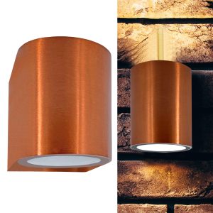 Wandleuchte „Oval“. Kupferfinish. IP44 für 1 x GU10