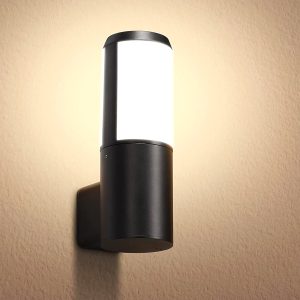 Außen-Wandleuchte Schwarz Aluminium Eloxiert 230V inkl. LED