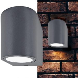 Wandleuchte „Oval“. Grau. IP44 für 1 x GU10