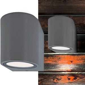 Außen-Wandleuchte grau für GU10-LED IP54