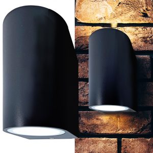 Wandleuchte „Oval“. schwarz. IP44. 2-flammig